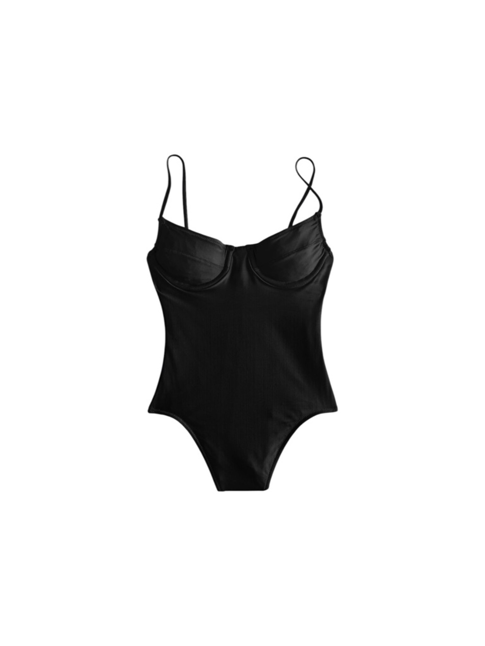 J. Crew Women's 1993 Underwire Black One-Piece Swimsuit NWT -Size 2 ✨ - Picture 2 of 5